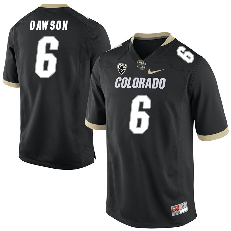 Men #6 Tar'Varish Dawson Colorado Buffaloes College Football Jerseys Stitched Sale-Black - Click Image to Close